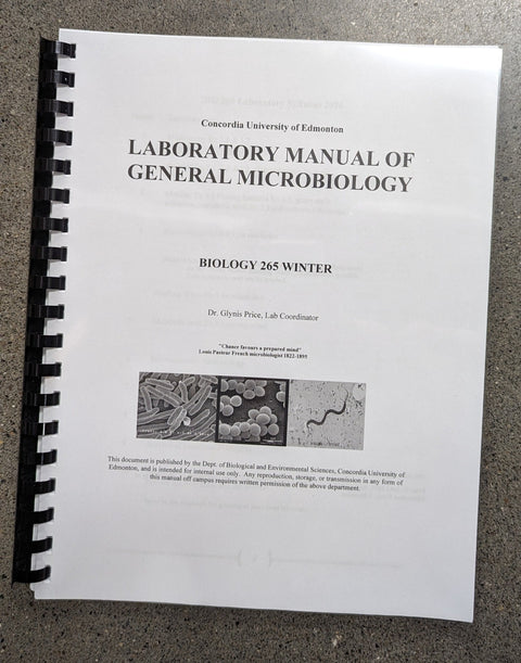 CHEM 263: Lab Manual of General Microbiology